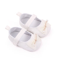 Baby Girl Solid Color Bow Soft Sole Non-Slip Shoes | বেবি গার্ল সলিড কালার বো সফট সোল নন-স্লিপ শুজ