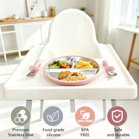 Baby BPA Free Stainless Steel Divided Suction Plate | বেবি BPA ফ্রি স্টেইনলেস স্টিল ডিভাইডেড সাকশন প্লেট