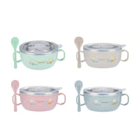 Baby Stainless Steel Insulation Feeding Bowl with Spoon | বেবি স্টেইনলেস স্টিল ইনসুলেশন ফিডিং বাউল উইথ স্পুন