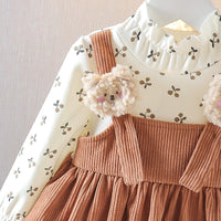 Baby Girl Bear Strap Corduroy Dress | বেবি গার্ল বেয়ার স্ট্র্যাপ কর্ডুরয় ড্রেস