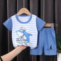 Toddler Cotton Short Sleeve T-Shirt & Pants Set | টডলার কটন হাফ স্লিভ টি-শার্ট ও প্যান্ট সেট
