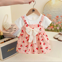 Baby Girl Cherry Print Cotton Princess Dress | বেবি গার্ল চেরি প্রিন্ট কটন প্রিন্সেস ড্রেস