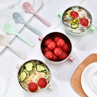 Baby Stainless Steel Insulation Feeding Bowl with Spoon | বেবি স্টেইনলেস স্টিল ইনসুলেশন ফিডিং বাউল উইথ স্পুন