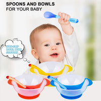 Baby Suction Bowl with Temperature Sensing Spoon | টেম্পারেচার সেন্সিং চামচসহ বেবি সাকশন বোল