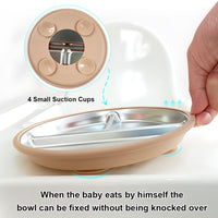 Baby BPA Free Stainless Steel Divided Suction Plate | বেবি BPA ফ্রি স্টেইনলেস স্টিল ডিভাইডেড সাকশন প্লেট