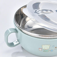 Baby Stainless Steel Insulation Feeding Bowl with Spoon | বেবি স্টেইনলেস স্টিল ইনসুলেশন ফিডিং বাউল উইথ স্পুন