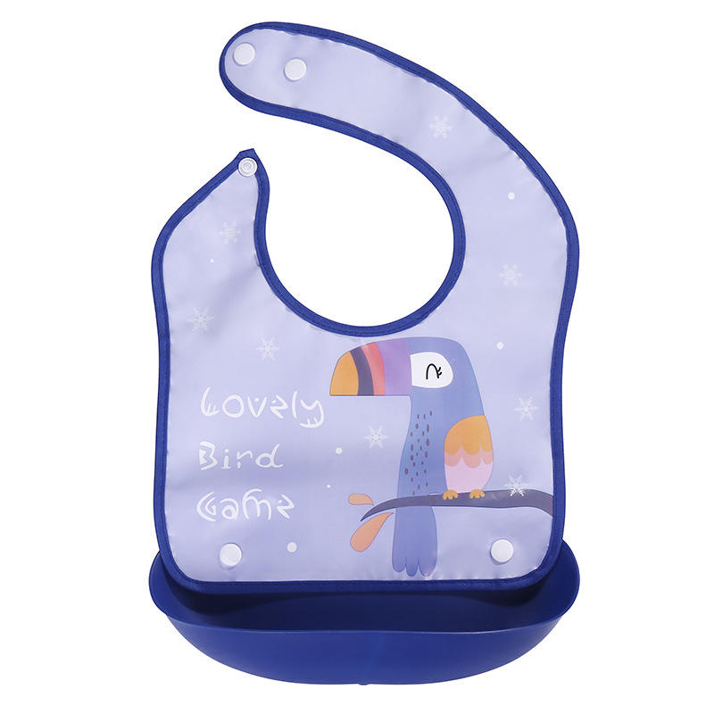 Baby Silicone Feeding Bib with Food Catcher Pocket | বেবি সিলিকন ফিডিং বিব উইথ ফুড ক্যাচার পকেট