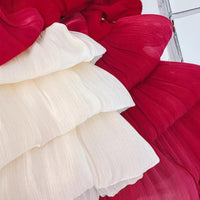 Baby Girl Solid Color Bow Layered Cotton Princess Dress | বেবি গার্ল সলিড কালার বো লেয়ার্ড কটন প্রিন্সেস ড্রেস