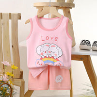 Kids Pure Cotton Cartoon Sleeveless Vest & Shorts Set | বাচ্চাদের পিওর কটন কার্টুন ভেস্ট ও শর্টস সেট