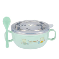 Baby Stainless Steel Insulation Feeding Bowl with Spoon | বেবি স্টেইনলেস স্টিল ইনসুলেশন ফিডিং বাউল উইথ স্পুন