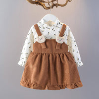 Baby Girl Bear Strap Corduroy Dress | বেবি গার্ল বেয়ার স্ট্র্যাপ কর্ডুরয় ড্রেস