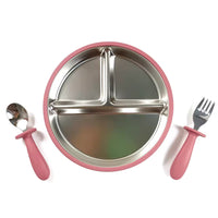 Baby BPA Free Stainless Steel Divided Suction Plate | বেবি BPA ফ্রি স্টেইনলেস স্টিল ডিভাইডেড সাকশন প্লেট