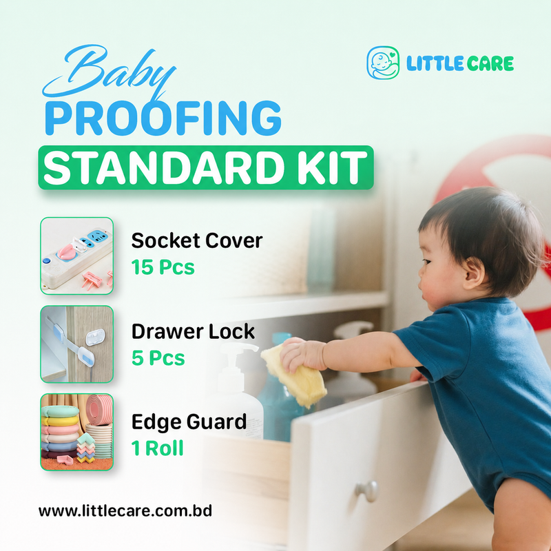 Baby Proofing Standard Kit (Socket Cover 15 Pcs + Drawer Lock 5 Pcs + Edge Guard 1 Roll)