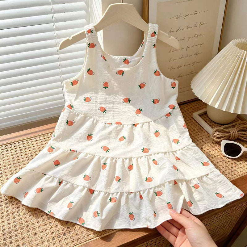 Girls Floral Layered Sleeveless Dress  | মেয়েদের ফ্লোরাল লেয়ার্ড স্লিভলেস ড্রেস