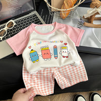 Kids Cotton Round Neck T-Shirt & Shorts Set | বাচ্চাদের কটন রাউন্ড নেক টি-শার্ট ও শর্টস সেট