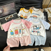 Kids Cotton Round Neck T-Shirt & Shorts Set | বাচ্চাদের কটন রাউন্ড নেক টি-শার্ট ও শর্টস সেট