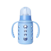 120ml BPA-Free Glass Baby Feeding Bottle with Silicone Sleeve | ১২০ মি.লি. BPA-ফ্রি গ্লাস বেবি ফিডিং বোতল