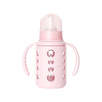 120ml BPA-Free Glass Baby Feeding Bottle with Silicone Sleeve | ১২০ মি.লি. BPA-ফ্রি গ্লাস বেবি ফিডিং বোতল